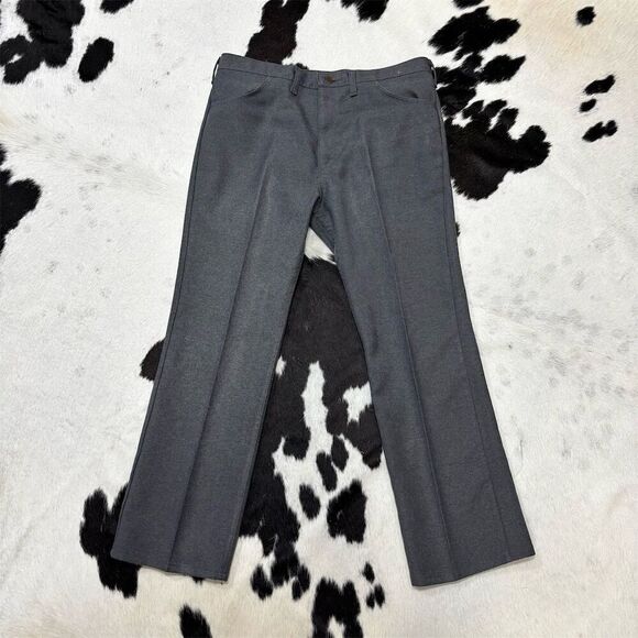 Vintage Wrangler Men's Western Bootcut Dress Pants Gray Size 38x30 - Picture 1 of 8